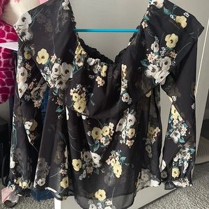 offshoulder black dress